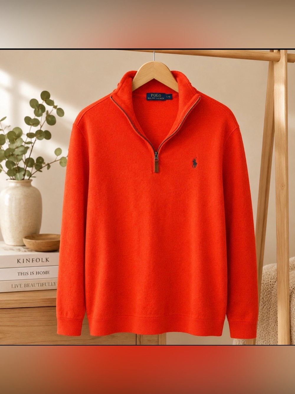 Polo by  Ralph Lauren size large 100% cotton sweater with long sleeves